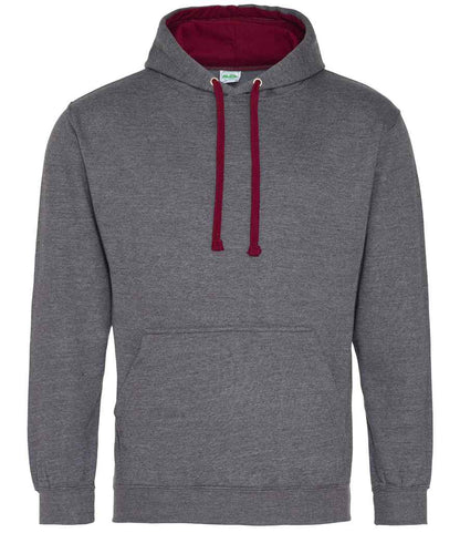 AWDis Varsity Hoodie (JH003) CHARCOAL HEATHER GREY OXFORD COLOURS - COOZO