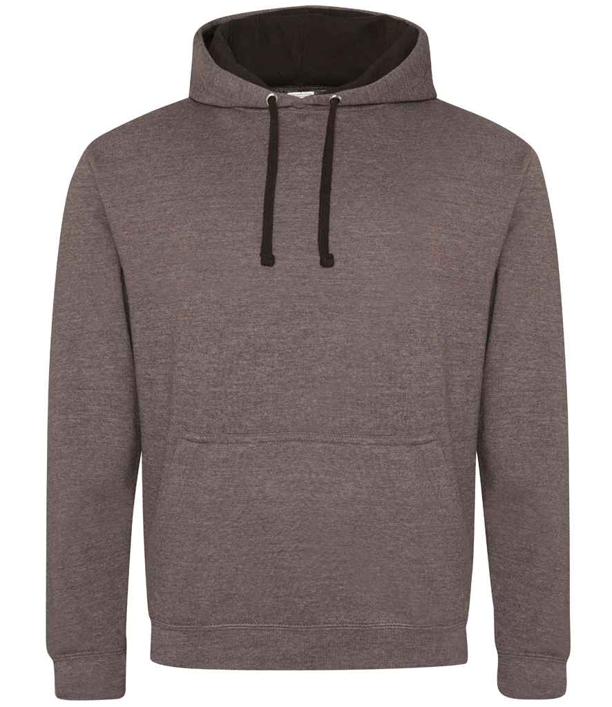 AWDis Varsity Hoodie (JH003) CHARCOAL HEATHER GREY OXFORD COLOURS - COOZO