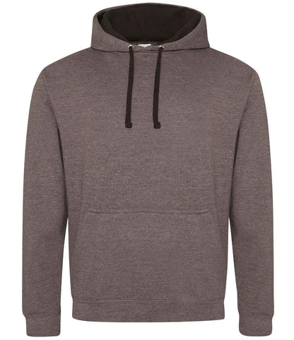 AWDis Varsity Hoodie (JH003) CHARCOAL HEATHER GREY OXFORD COLOURS - COOZO