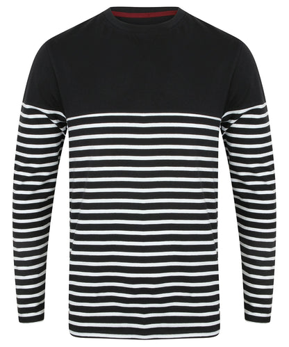 Front Row Long Sleeve Breton Striped T-Shirt - COOZO