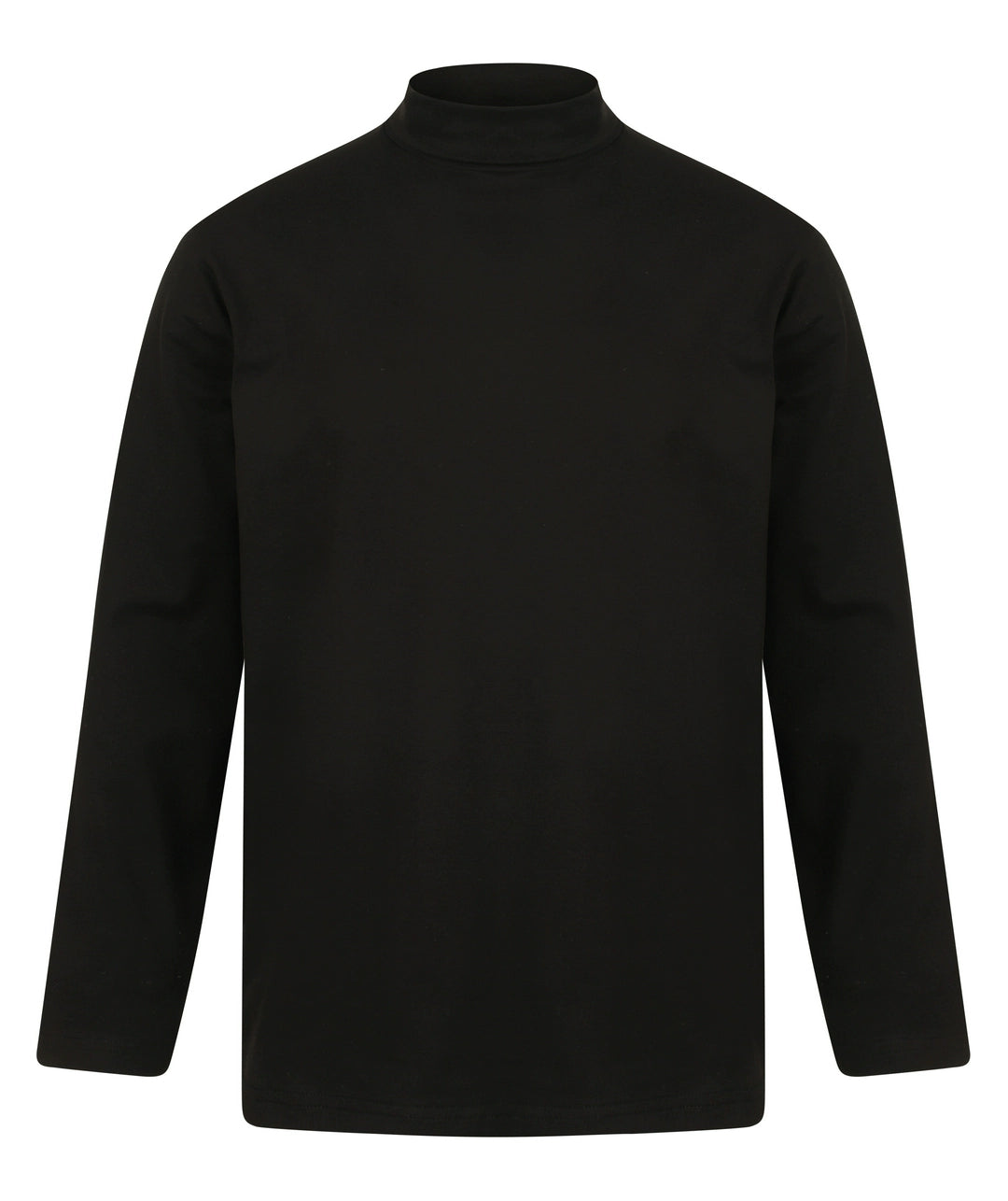 Henbury Long Sleeve Roll Neck Top-BLKXL