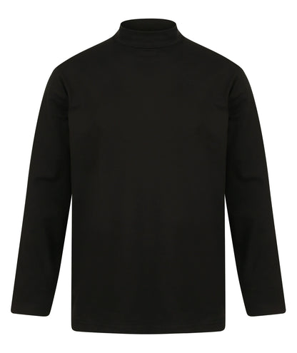 Henbury Long Sleeve Roll Neck Top-BLKXL