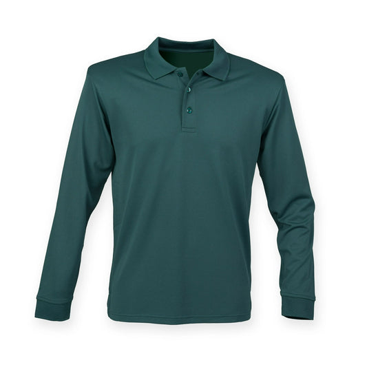 Henbury Unisex Long Sleeve Coolplus Polo Shirt - COOZO