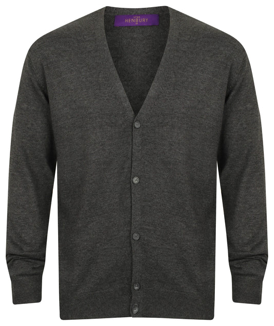 Henbury Lightweight Cotton Acrylic V Neck Cardigan - COOZO