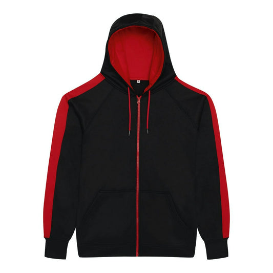 AWDis JH066 Just Hoods Contrast Sports Polyester Zoodie - COOZO