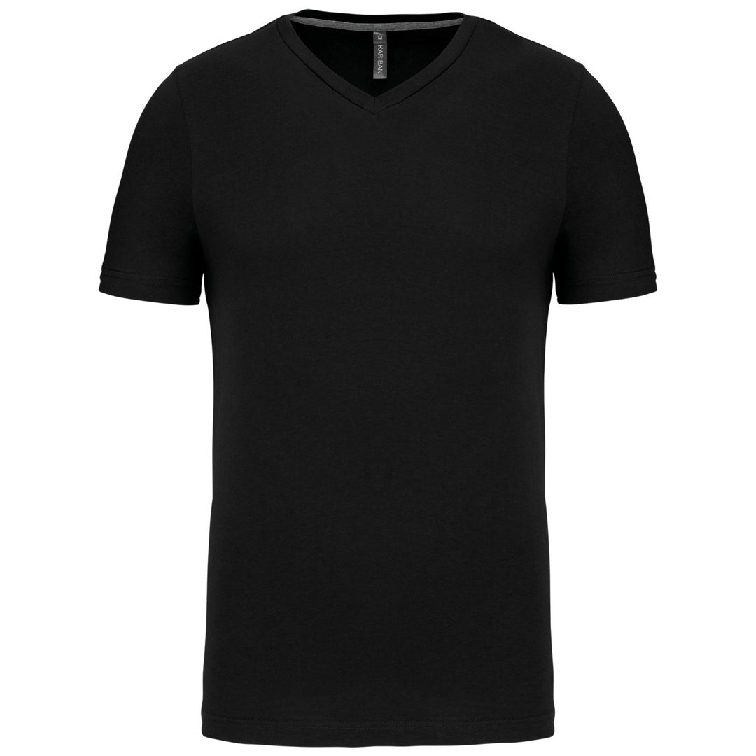 MENS SHORT SLEEVE V-NECK T-SHIRT-BLKXL