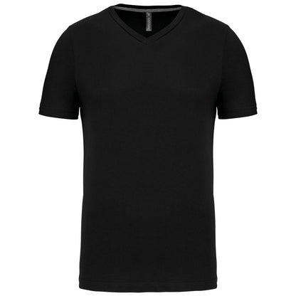 MENS SHORT SLEEVE V-NECK T-SHIRT-BLKXL