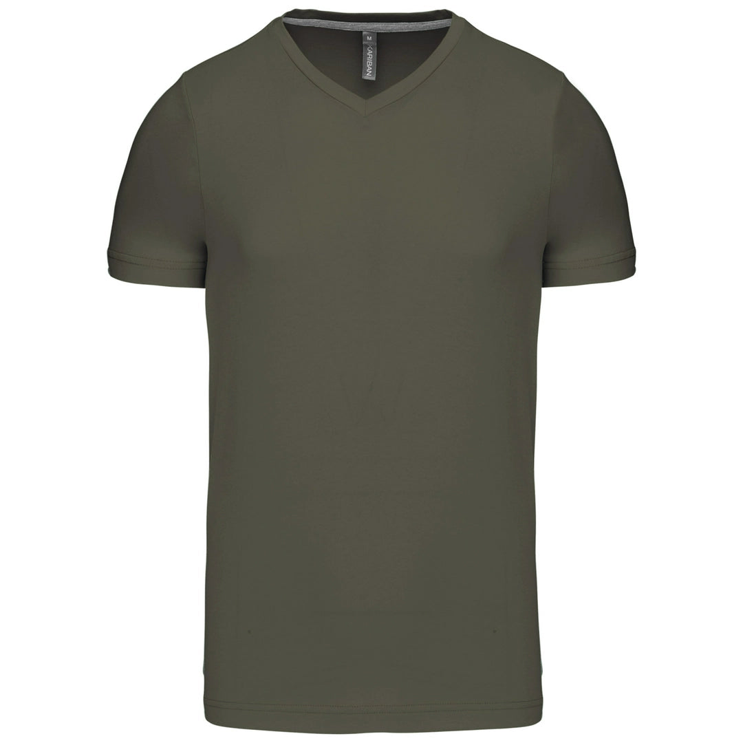 MENS SHORT SLEEVE V-NECK T-SHIRT-KHAXL