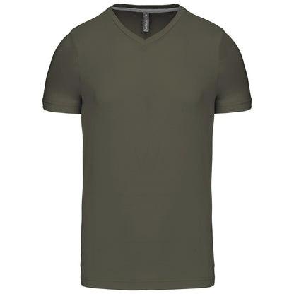 MENS SHORT SLEEVE V-NECK T-SHIRT-KHAXL