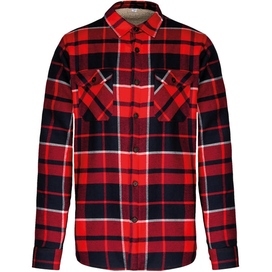 Kariban Sherpa Lined Checked Shirt Jacket-R/NVYXL