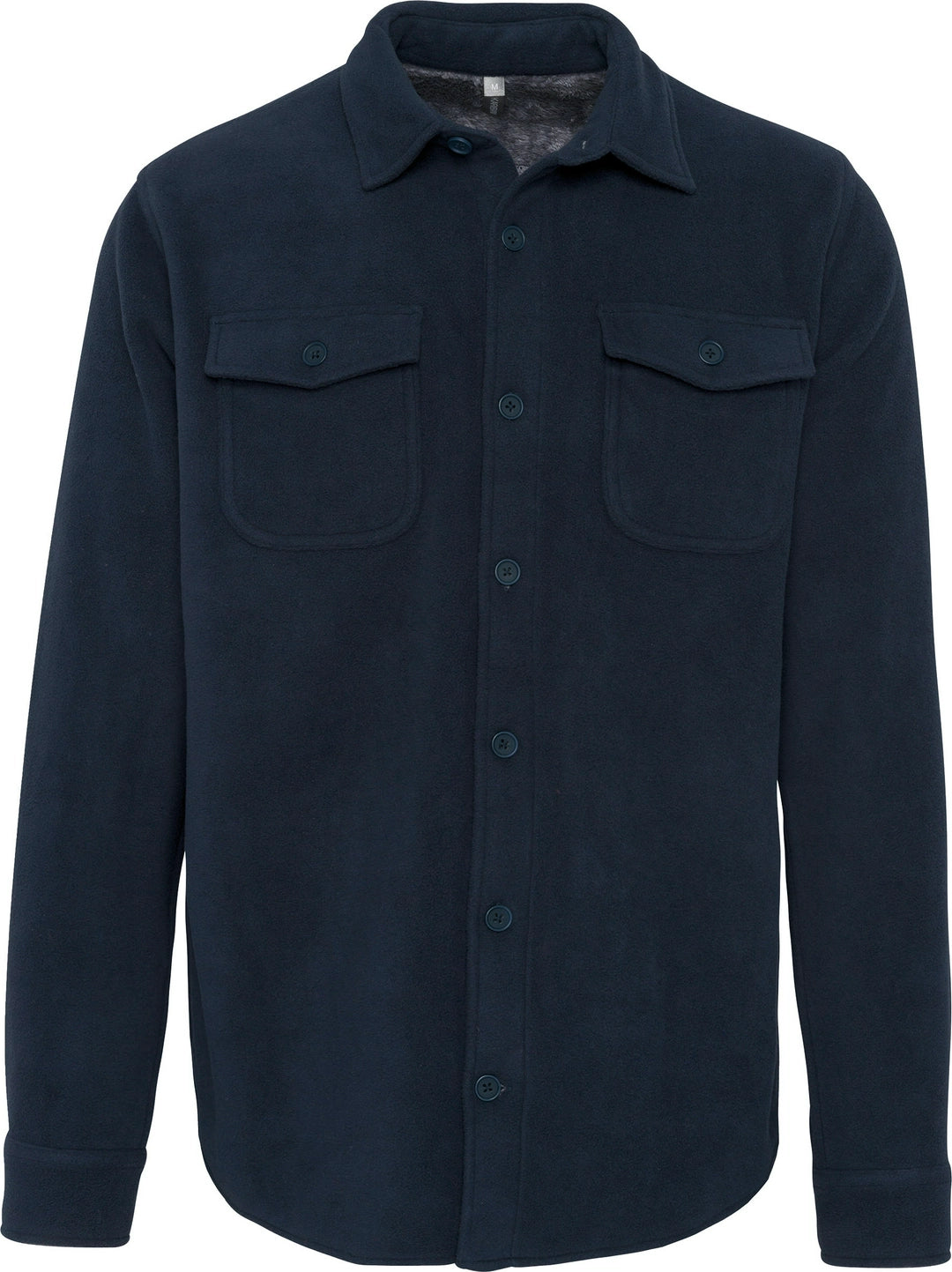 Sherpa-lined fleece overshirt-NVY/STMXL
