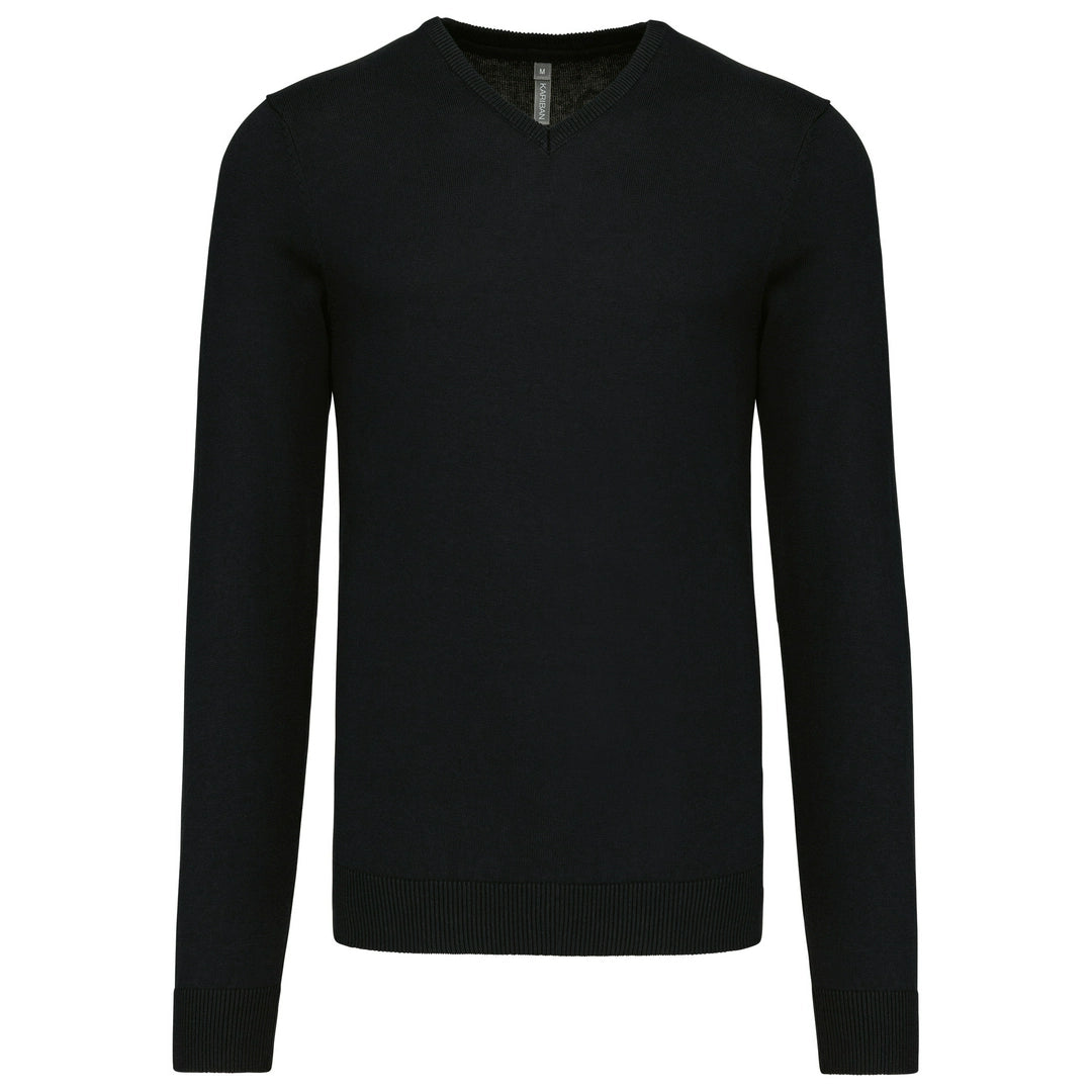 Kariban Cotton Acrylic V Neck Sweater-BLKXL