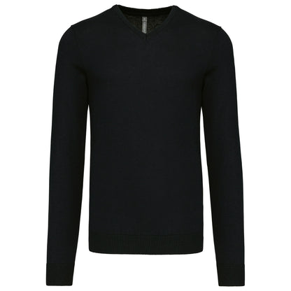 Kariban Cotton Acrylic V Neck Sweater-BLKXL