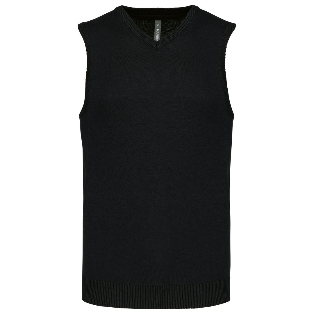 Men's sleeveless V-neck jumper-BLKXL