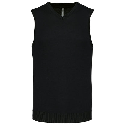 Men's sleeveless V-neck jumper-BLKXL