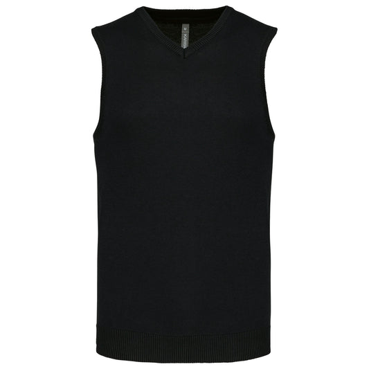 Men's sleeveless V-neck jumper-BLKXL