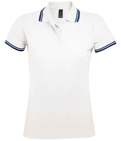 SOL'S Ladies Pasadena Tipped Cotton Piqu Polo Shirt - COOZO