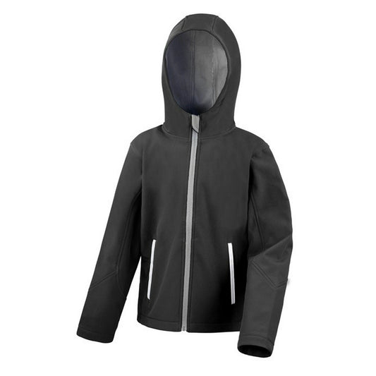 Junior TX Performance Hooded Softshell-BLK/GRY9-10