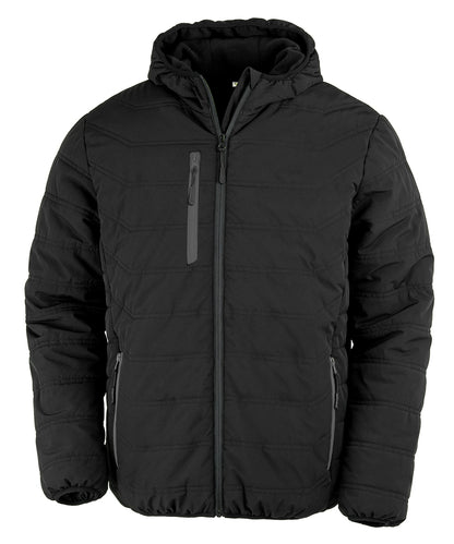 Result R240X Recycled Black Compass Padded Winter Jacket - COOZO