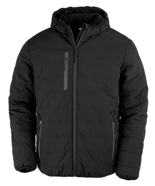 Result R240X Recycled Black Compass Padded Winter Jacket - COOZO