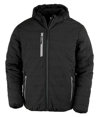 Result R240X Recycled Black Compass Padded Winter Jacket - COOZO