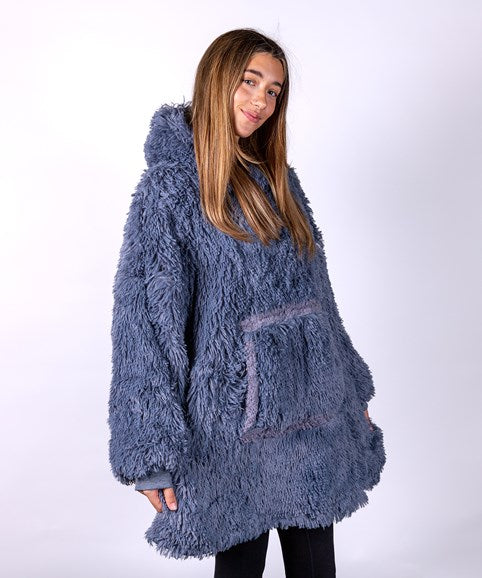 COOZO-The Ribbon oversized cosy reversible shaggy sherpa hoodie (RI001)