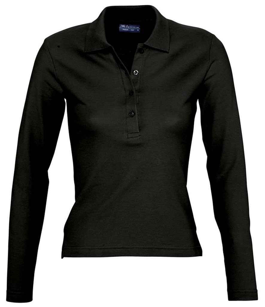 SOL'S Ladies Podium Long Sleeve Cotton Piqu¡§| Polo Shirt - COOZO