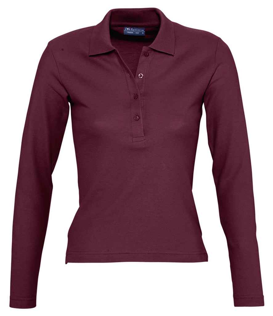 SOL'S Ladies Podium Long Sleeve Cotton Piqu¡§| Polo Shirt - COOZO