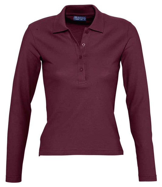 SOL'S Ladies Podium Long Sleeve Cotton Piqu¡§| Polo Shirt - COOZO