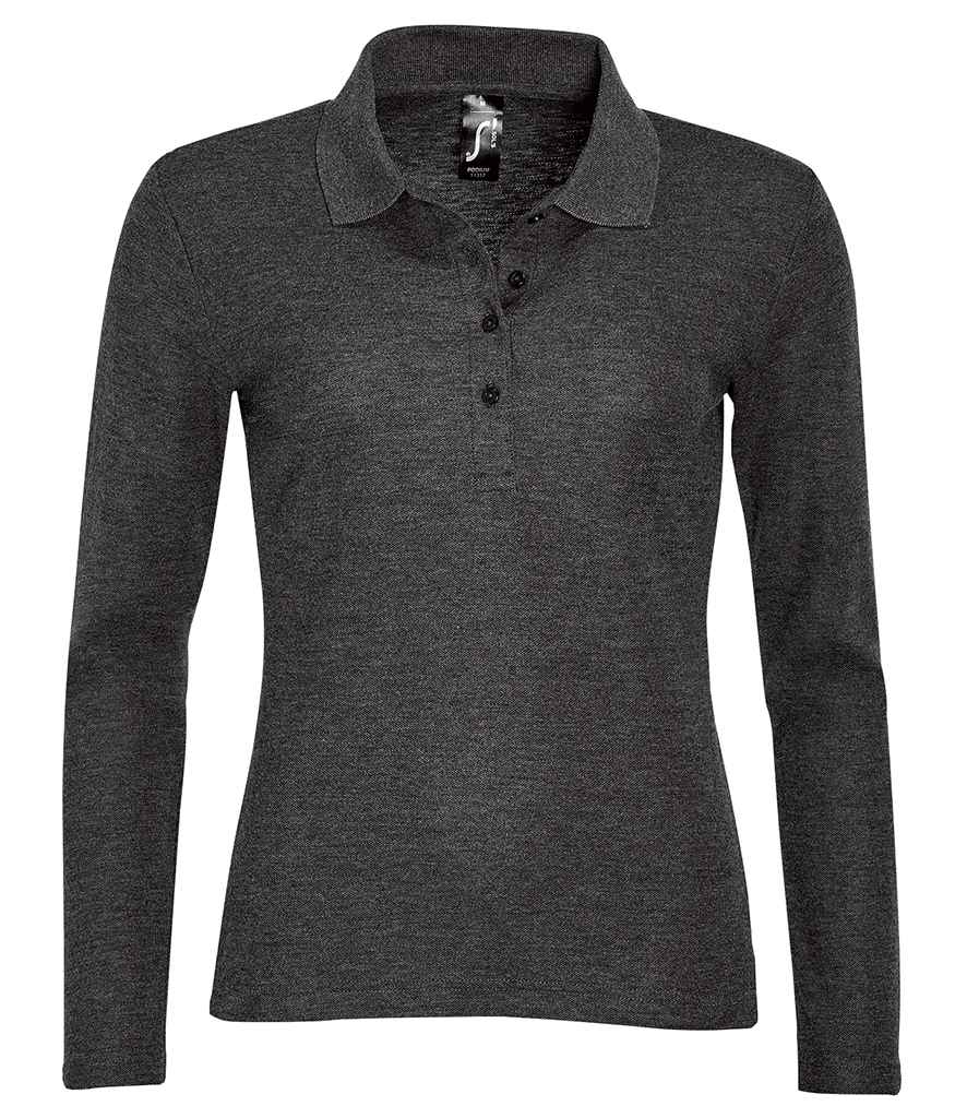 SOL'S Ladies Podium Long Sleeve Cotton Piqu¡§| Polo Shirt - COOZO