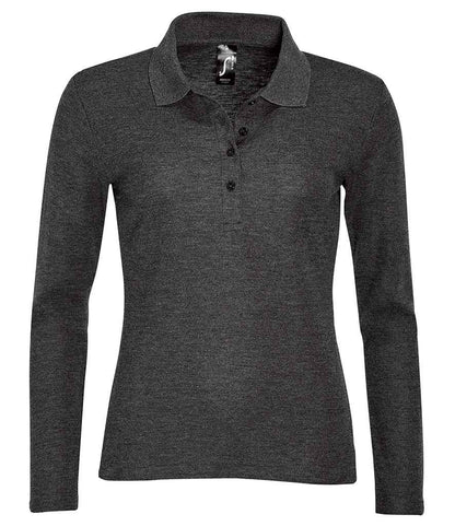 SOL'S Ladies Podium Long Sleeve Cotton Piqu¡§| Polo Shirt - COOZO