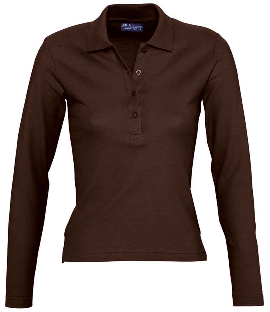 SOL'S Ladies Podium Long Sleeve Cotton Piqu¡§| Polo Shirt - COOZO