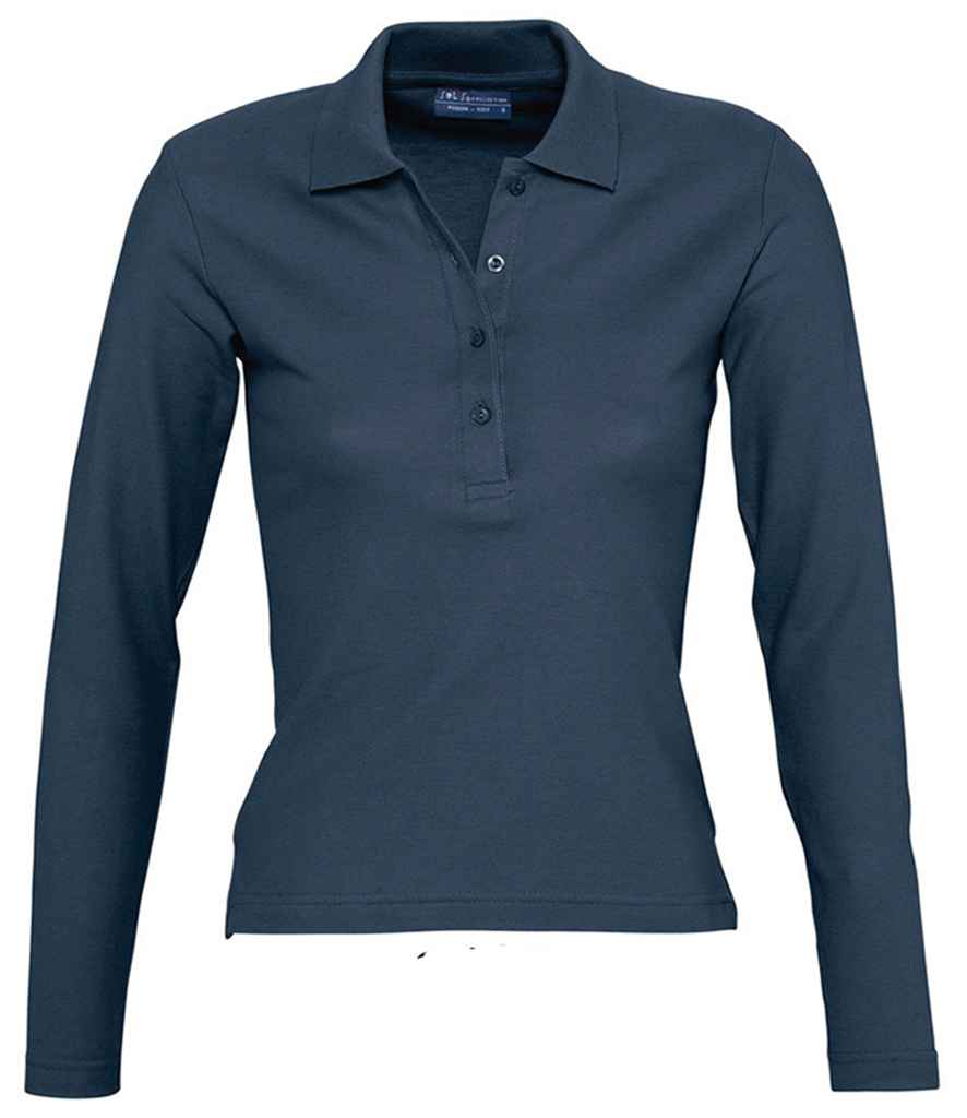 SOL'S Ladies Podium Long Sleeve Cotton Piqu¡§| Polo Shirt - COOZO