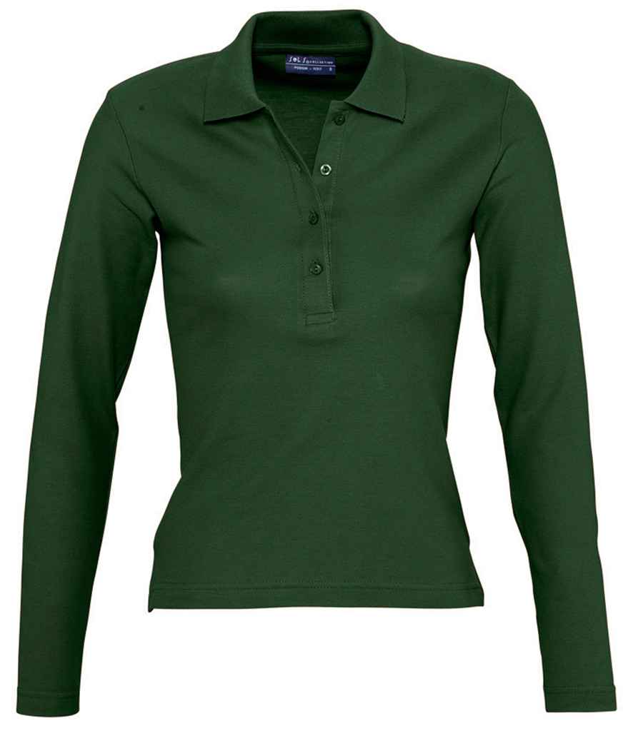 SOL'S Ladies Podium Long Sleeve Cotton Piqu¡§| Polo Shirt - COOZO