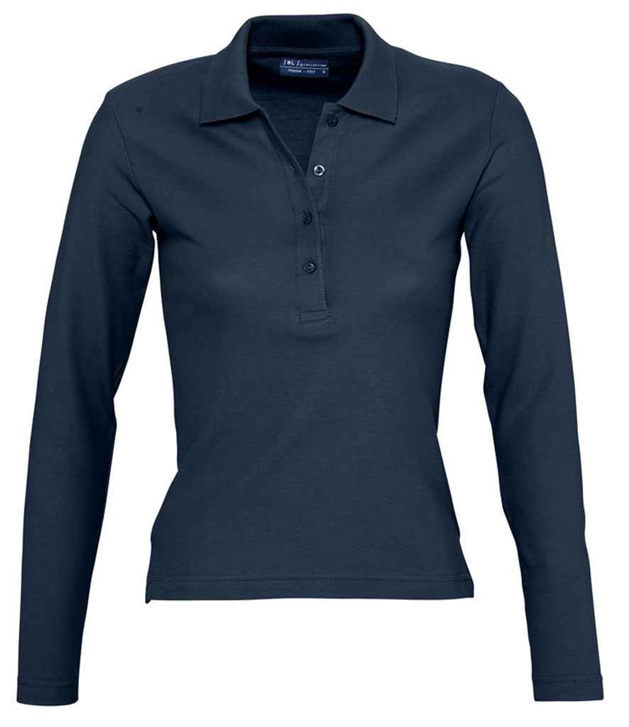 SOL'S Ladies Podium Long Sleeve Cotton Piqu¡§| Polo Shirt - COOZO