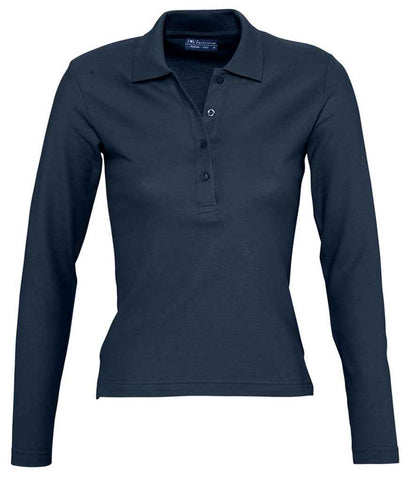 SOL'S Ladies Podium Long Sleeve Cotton Piqu¡§| Polo Shirt - COOZO