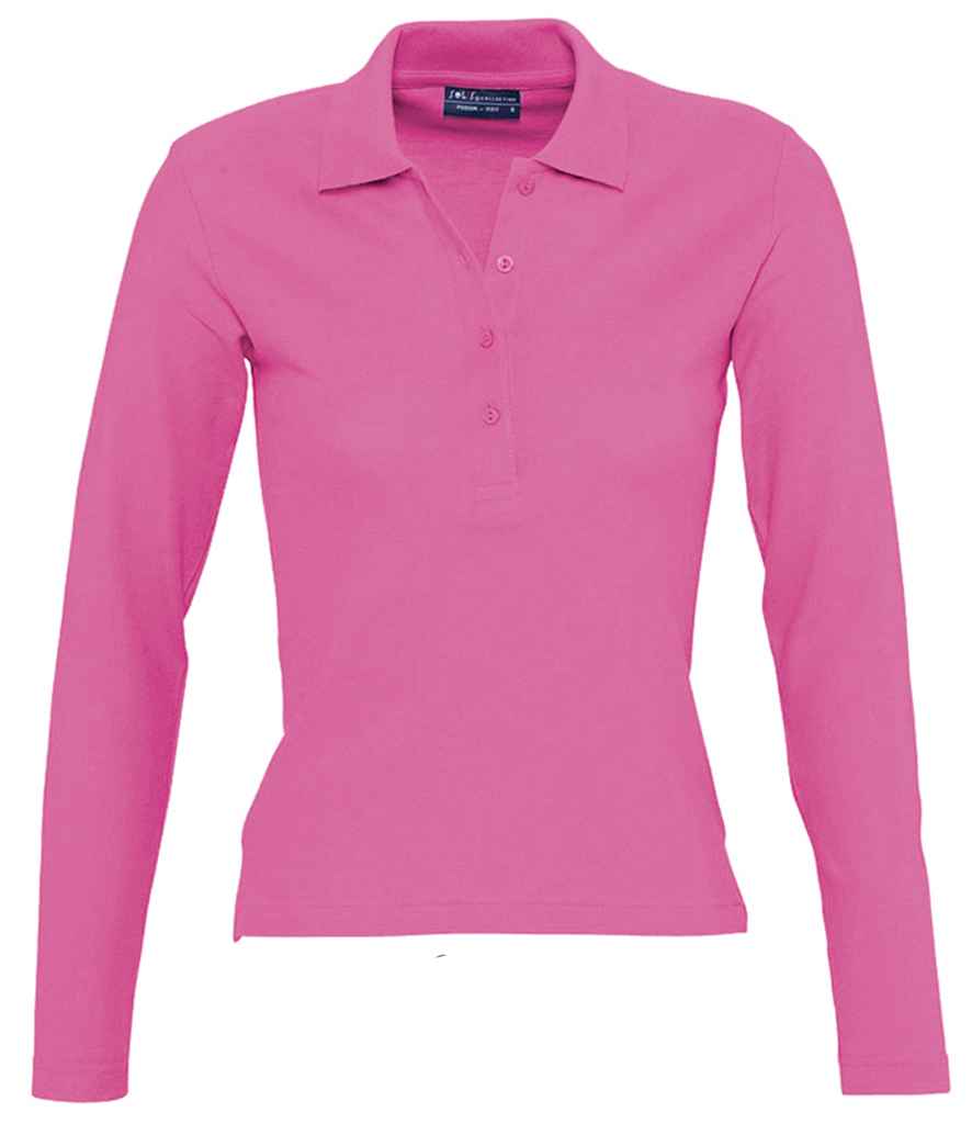 SOL'S Ladies Podium Long Sleeve Cotton Piqu¡§| Polo Shirt - COOZO