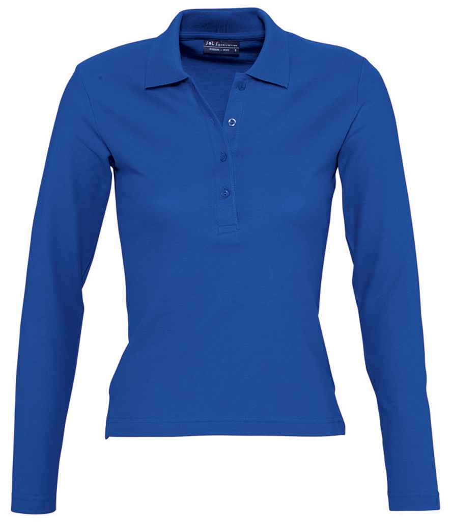 SOL'S Ladies Podium Long Sleeve Cotton Piqu¡§| Polo Shirt - COOZO
