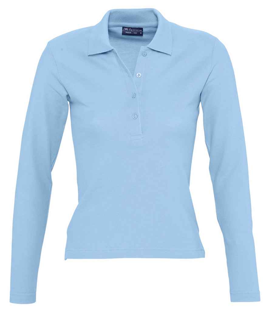 SOL'S Ladies Podium Long Sleeve Cotton Piqu¡§| Polo Shirt - COOZO