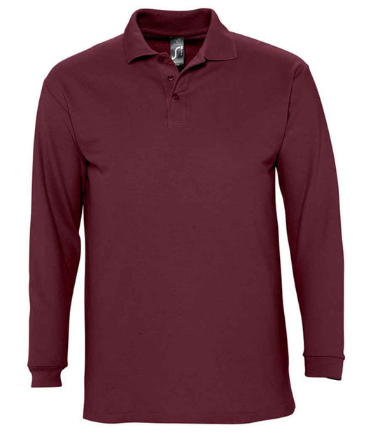 SOL'S Winter II Long Sleeve Cotton Piqué Polo Shirt - COOZO