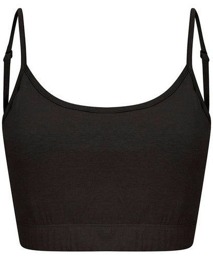 ST230 SF Ladies Sustainable Cropped Cami Vest Top - Black - XS-BLKXS