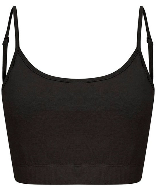 ST230 SF Ladies Sustainable Cropped Cami Vest Top - Black - XS-BLKXS