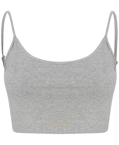 ST230 SF Ladies Sustainable Cropped Cami Vest Top - Heather Grey - XS-HGXS