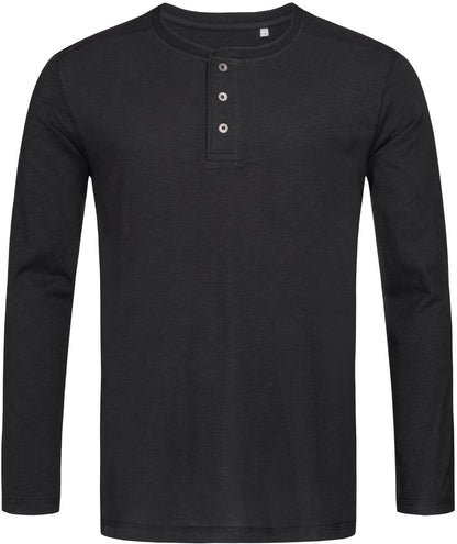 Stedman ST9460 Adult Shawn Slub Long Sleeve Henley T-Shirt - COOZO
