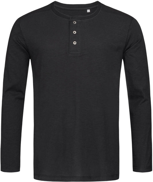 Stedman ST9460 Adult Shawn Slub Long Sleeve Henley T-Shirt - COOZO