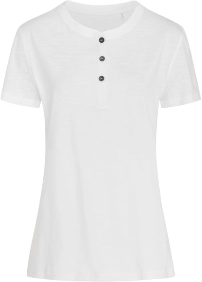 Stedman ST9530 Ladies Sharon Slub Henley T-Shirt - COOZO