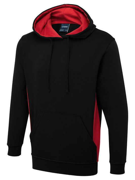 Uneek Clothing UC517 Two-Tone Hooded Sweatshirt - COOZO