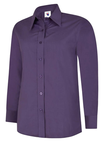Uneek Clothing UC711 Ladies Poplin Full Sleeve Shirt - COOZO