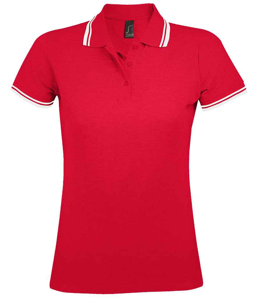 SOL'S Ladies Pasadena Tipped Cotton Piqu Polo Shirt - COOZO
