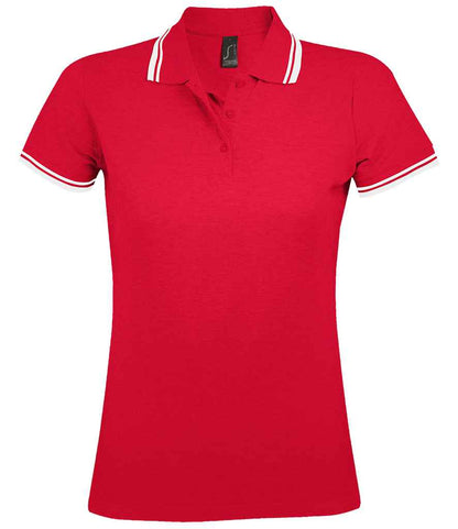 SOL'S Ladies Pasadena Tipped Cotton Piqu Polo Shirt - COOZO